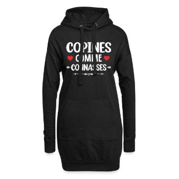Copines Comme Connasses - Amies Pour Toujours - Sweat-shirt à capuche long Femme - noir - Devant