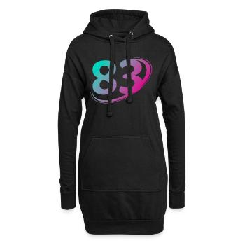 Numéro 83 multicolore - Sweat-shirt à capuche long Femme - noir - Devant