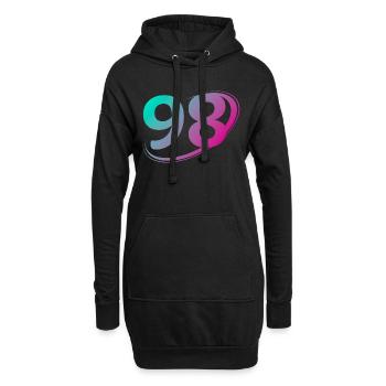 Numéro 98 multicolore - Sweat-shirt à capuche long Femme - noir - Devant