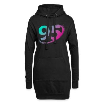 Numéro 95 multicolore - Sweat-shirt à capuche long Femme - noir - Devant