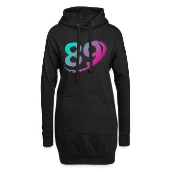 Nummer 89 mehrfarbig - Hoodie-Kleid - Schwarz - Vorne