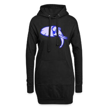 Cooler DJ Elefant Musik Spaß Club Party Tier Kopf - Hoodie-Kleid - Schwarz - Vorne