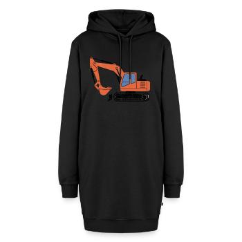 Gelbe Schaufel - Hoodie-Kleid - Schwarz - Vorne - AI Model Female 172 light (172cm)