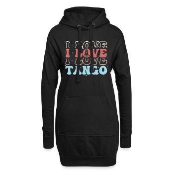 J’aime le tango tango danse musique latine - Sweat-shirt à capuche long Femme - noir - Devant
