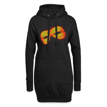 Maske: Mystik im Fokus - Hoodie-Kleid - Schwarz - Vorne