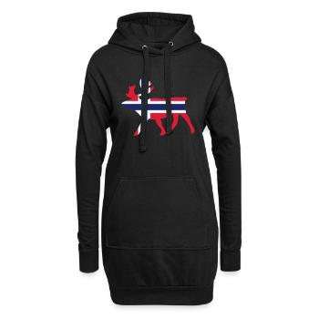Norwegen Norge Norway Elch Flagge - Hoodie-Kleid - Schwarz - Vorne