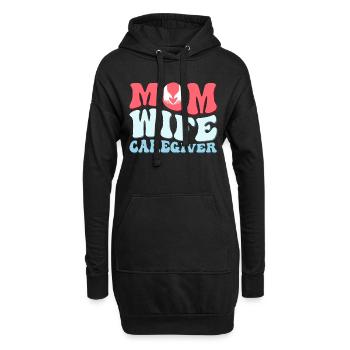 Maman Épouse Aidant - Sweat-shirt à capuche long Femme - noir - Devant
