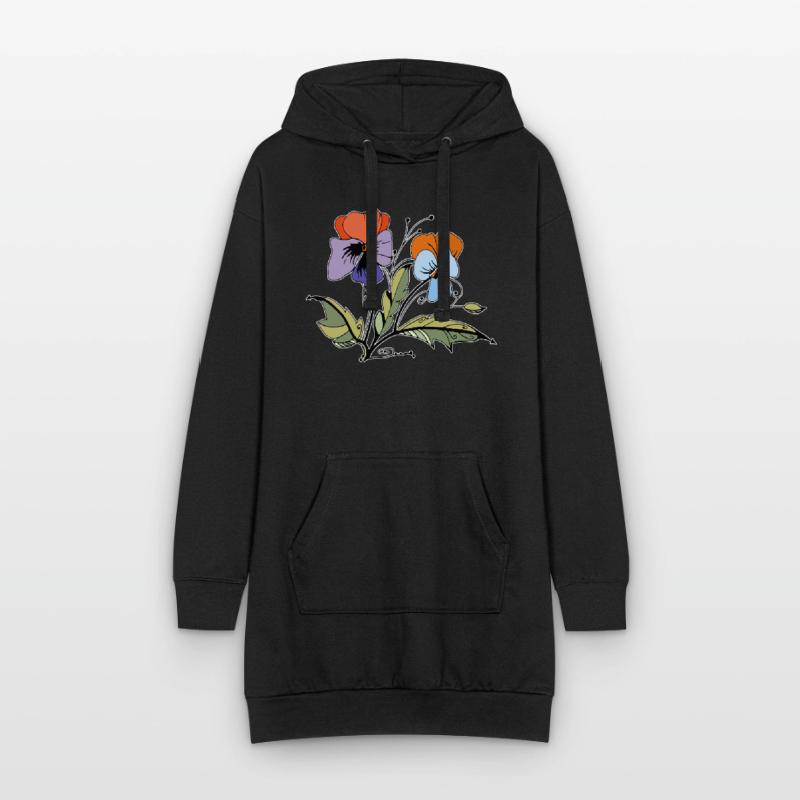Fleur Sweat-shirt à capuche long Femme