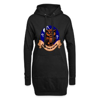 Fragensteller T-shirt mit Eulen Motiv - Hoodie-Kleid - Schwarz - Vorne