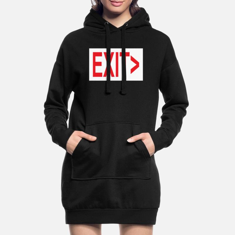 Exit / Exit / Emergency Exit Hoodie Dress