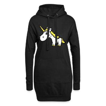 Licorne rose mignon mignon sympathique cheval de dessin animé - Sweat-shirt à capuche long Femme - noir - Devant