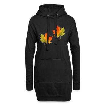 Feuille d’érable Feuille Aquarelle 2 - Sweat-shirt à capuche long Femme - noir - Devant
