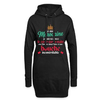 Je Suis Marocaine Femme Marocaine - Sweat-shirt à capuche long Femme - noir - Devant
