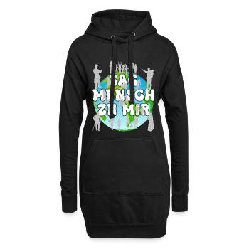 Globale Menschheit Vereint Gemeinschaft Diversität - Hoodie-Kleid - Schwarz - Vorne