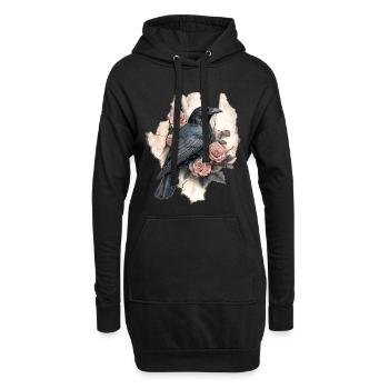 Rabe Vintage Rosen - Hoodie-Kleid - Schwarz - Vorne