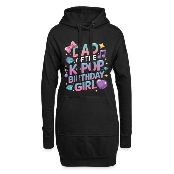 Papa des K-Pop Geburtstagskinds – Stolzer Vater - Hoodie-Kleid - Schwarz - Vorne