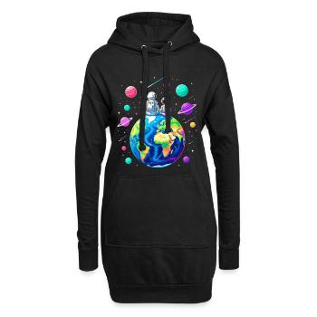 Vater & Sohn Planeten – Alles Gute zum Vatertag - Hoodie-Kleid - Schwarz - Vorne