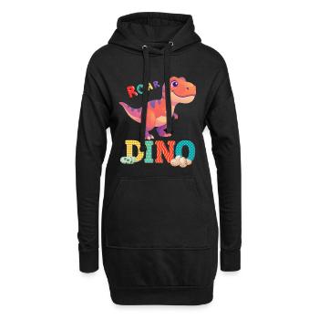 dino - Sweat-shirt à capuche long Femme - noir - Devant