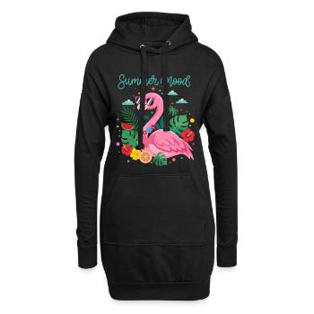 Été tropical des flamants roses - Sweat-shirt à capuche long Femme - noir - Devant