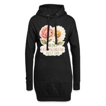 Ma fleur préférée, c’est toi - Sweat-shirt à capuche long Femme - noir - Devant