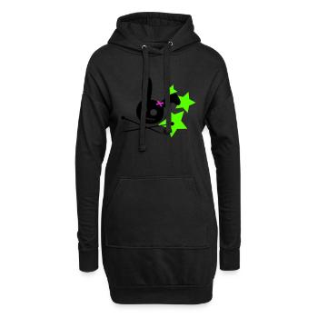 Voodoo Bunny Stars - Sweat-shirt à capuche long Femme - noir - Devant