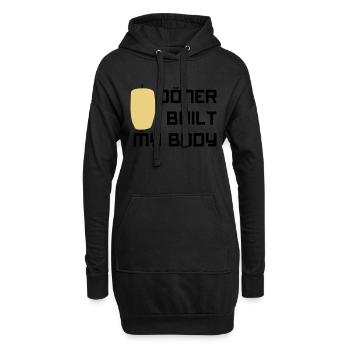 Döner construit mon corps - Sweat-shirt à capuche long Femme - noir - Devant