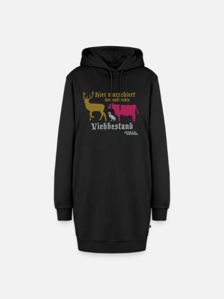 Motiv nationaler Viehbestand - Hoodie-Kleid - Schwarz