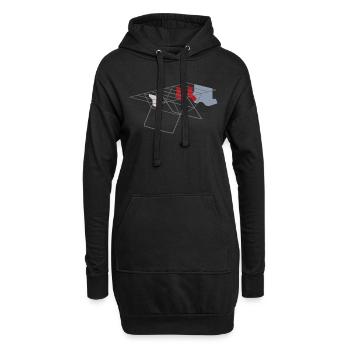 Wäsche - Hoodie-Kleid - Schwarz - Vorne