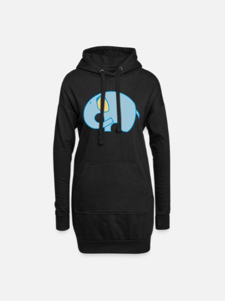 Elefant elephant Logo signet - Hoodie-Kleid - Schwarz