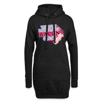 Im Zweifelsfall BACON darauf legen - Hoodie-Kleid - Schwarz - Vorne