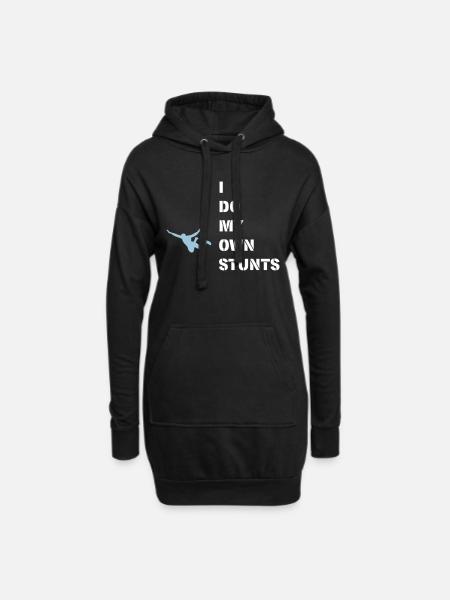 I do my own stunts, Jump! - Hoodie-Kleid - Schwarz