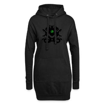 l'oeil du dragon, - Sweat-shirt à capuche long Femme - noir - Devant