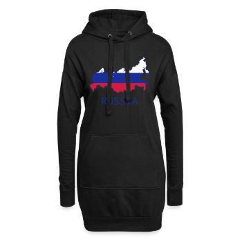 russia_1 - Sweat-shirt à capuche long Femme - noir - Devant