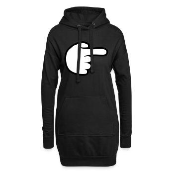 hand comic cartoon zeigen zeigefinger weg rechts l - Hoodie-Kleid - Schwarz - Vorne