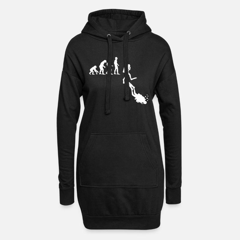 Diving Evolution Diver Funny Gift - Sweat-shirt à capuche long Femme - noir