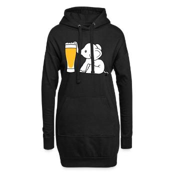 bière d'éléphant sucer l'alcool boire soif ivre - Sweat-shirt à capuche long Femme - noir - Devant