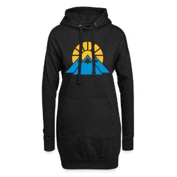Gebirge - Hoodie-Kleid - Schwarz - Vorne