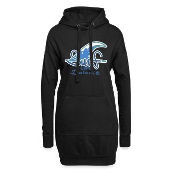 Logo de surf - Sweat-shirt à capuche long Femme - noir - Devant