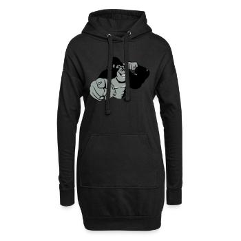 montrer Gorilla oiseau - Sweat-shirt à capuche long Femme - noir - Devant