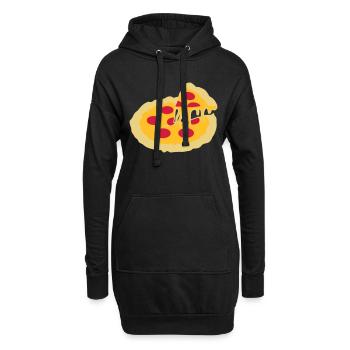 faim chaude fromage faim morceau salami pizza nour - Sweat-shirt à capuche long Femme - noir - Devant