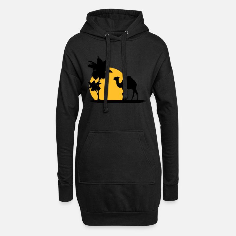 Camel - Kamel - Dromedar - Hoodie-Kleid - Schwarz