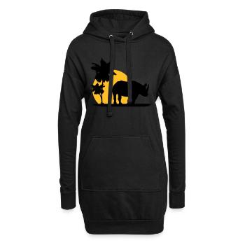 Nashorn - Afrika - Rhino - Africa - Hoodie-Kleid - Schwarz - Vorne