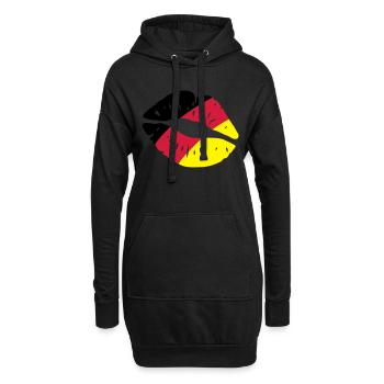 germany kiss lips - Hoodie-Kleid - Schwarz - Vorne