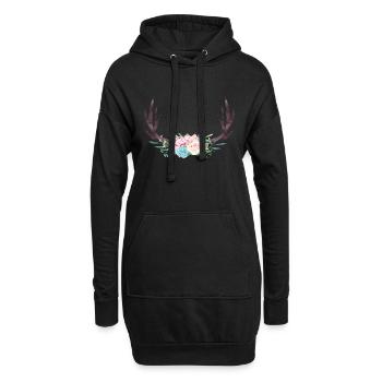wreath_77A - Sweat-shirt à capuche long Femme - noir - Devant