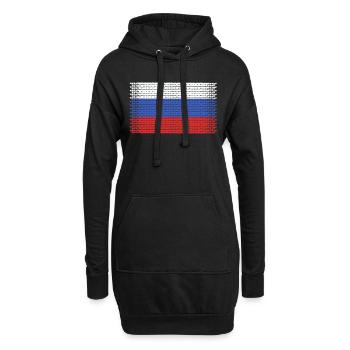 herz russland fahne moskau russia style russian - Hoodie-Kleid - Schwarz - Vorne