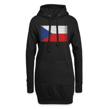 coeur tchèque tchèque prague tchèque praha - Sweat-shirt à capuche long Femme - noir - Devant