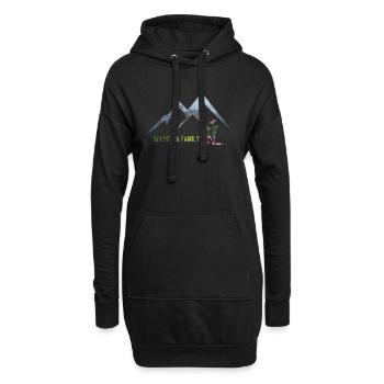 Bergfamilie - Hoodie-Kleid - Schwarz - Vorne