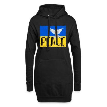 Ukraine Drapeau Armoiries Paix Paix. Contre la guerre ! - Sweat-shirt à capuche long Femme - noir - Devant