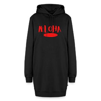 ÆLOHA Surfen in Dänemark - Hoodie-Kleid - Schwarz - Vorne - AI Model Female 172 light (172cm)