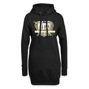 Die Tut Nix! Die Will Nur Häkeln Grün Gelb Herz - Hoodie-Kleid - Schwarz - Vorne